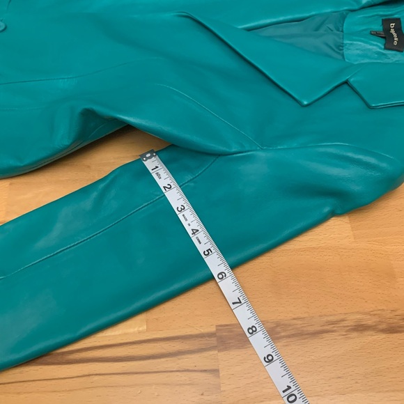 Bagatelle green genuine leather blazer/jacket one button size S - Picture 15 of 16
